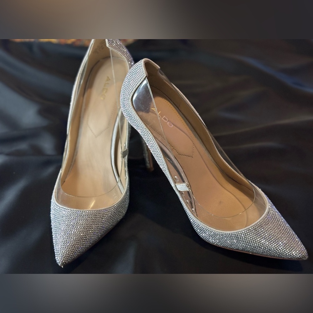 ALDO Sparkling Silver Heels
